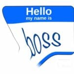Nametag with the word Boss