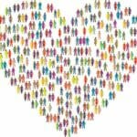 Graphic of many people in a heart shape